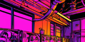 Mining vs Staking: Which is Better For Earning? Digital art of a bitcoin mining server.